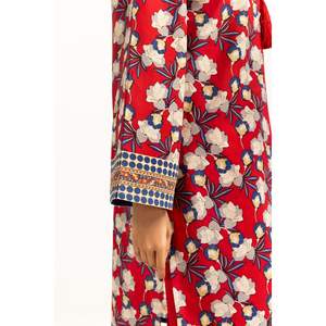 Ensemble 3 pièces imprimé rouge bohème-élégant pour femme, respirant, longueur genou, motif diamant, tendance, grande taille, pour dîner d'été, ODM - Product Image 2