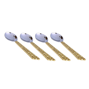 Juego de Cubiertos de Acero Inoxidable Chapado en Oro con Acabado de Espejo, Diseño Moderno y Artesanal, Mango Corto, para Cocina - Product Image 2