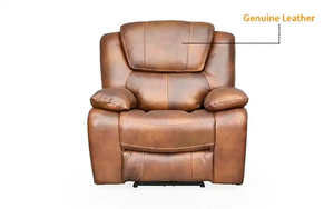 Silla reclinable de movimiento eléctrico de medio cuero con mechones italianos para apartamento o villa para sofás de sala de estar - Product Image 2