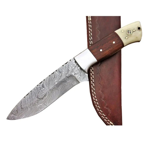 Cuchillo de Caza de Alta Calidad OEM Personalizable, Hoja Fija de Espiga Completa, Alta Durabilidad, Acero de Damasco de 95 Capas, Madera de Palisandro - Product Image 3