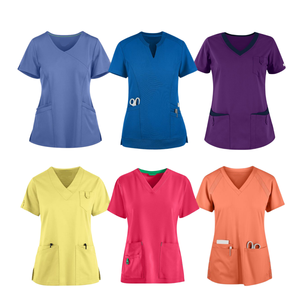 Top médical gommage uniforme ensemble pour hommes femmes confortable infirmière hôpital survêtement vêtements Style sportif gratuit grande taille respirant - Product Image 3