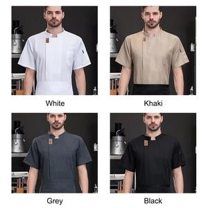 Venta al por mayor personalizable Chef abrigos impresión camisa de manga corta restaurante Gerente uniforme bar restaurante - Product Image 5