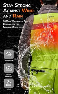 Overol de Seguridad con Calefacción y Alta Visibilidad para Hombre, Clase E, 5 Zonas de Calefacción, Impermeable y Resistente, Incluye Batería de 12V y 15000mAh - Product Image 4