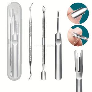 Kit de Nettoyage des Ongles en Acier Inoxydable Premium Réutilisable : Repousse-cuticules, Outil pour Ongles Incarnés, Lime Podologique Double Face et Curette - Product Image 2