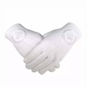Gants maçonniques de qualité supérieure, bon marché, de couleur blanche, gants professionnels en coton maçonnique avec logo personnalisé - Product Image 4