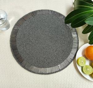 Mantel Individual de Hojas Bordadas con Cuentas Multicolores de Lujo Inspirado en el Otoño, Hecho a Mano, Ecológico, Personalizable para Bodas, Tradicional - Product Image 2