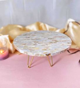 Soporte elegante para pastel de nácar con diseño y forma, elegante exhibición de postres para eventos y entretenimiento en el hogar, soporte para pastel de reunión - Product Image 3