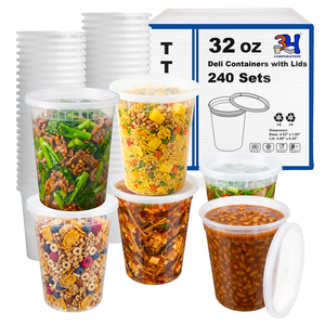 Contenitori per Alimenti 3H da 32 oz con Coperchi (480 Pezzi/Cartone) Adatti per Freezer/Microonde Senza BPA in PP Impilabili Ermetici Lavabili in Lavastoviglie Grado Alimentare - Product Image 1
