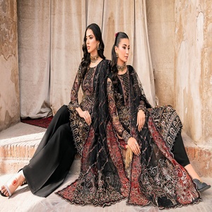 Ramsha Volume Wedding-2 Collection 3 pièces robes en mousseline de soie pour les femmes fête mariage festival porter dans le style indien et pakistanais - Product Image 4
