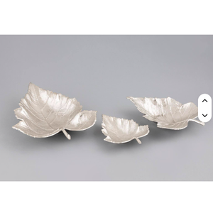 Bandeja de níquel con diseño de hoja de aluminio fundido, bandeja decorativa de boda galvanizada, bandeja de servicio de Metal con forma de hoja - Product Image 4