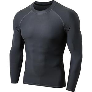 Ensemble de rashguard respirant à compression unique imprimé sur mesure pour hommes, prix de gros, spandex/polyester 220 g/m² - Product Image 1