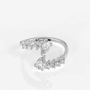 9K Gold Moissanite Diamond Ring Daily Wear Pear-Style with Elegant Design - Product Image 5