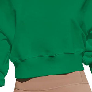 Sudadera con capucha extragrande de peso pesado para mujer, ropa informal de algodón 100%, Sudadera con capucha de invierno con estampado recortado y hombros caídos para mujer - Product Image 4