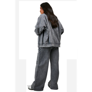 Conjunto de chándal cómodo con cremallera para mujer, chaqueta deportiva de dos piezas de cintura alta, pantalones elásticos para correr, Yoga al aire libre - Product Image 4