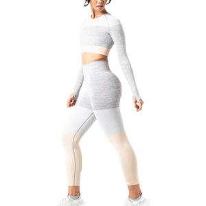 <b>Women's</b> Quick-Dry Seamless Yoga Set Reversible Sports Bra <b>Leggings</b> Breathable Athletic Fitness Tops Bottoms Solid <b>Pattern</b> XS - Product Image 2