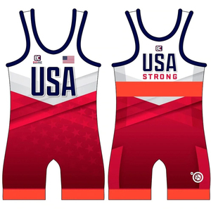 Combinaison de musculation personnalisée pour hommes, uniforme de musculation Bauer Chief Wrestling USA, combinaison sublimée pour jeunes et adultes - Product Image 2