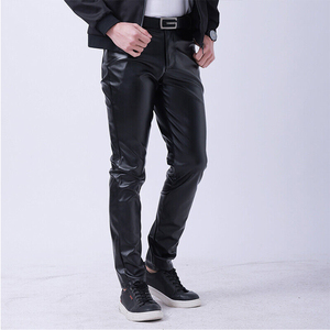 Custom Made Cowhide <b>Leather</b> <b>Men's</b> Red Genuine <b>Leather</b> Slim Fit Biker <b>Trouser</b> Pants - Product Image 5