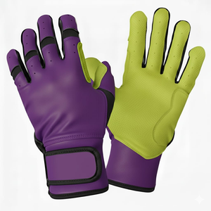 Anti-Slip Leather Baseball <b>Batting</b> <b>Gloves</b> Breathable Eco-Friendly Personalized Logo Comfortable Durable Fit for Softball - Product Image 2