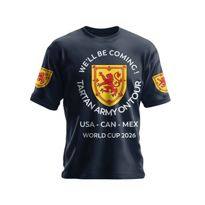 Maglietta Promozionale per Tifosi della Scozia per la Coppa del Mondo 2026, Stile Stemma Leone, per Viaggi in USA, Canada, Messico - Product Image 2