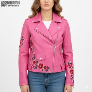 Venta al por mayor de invierno de las mujeres elegantes transpirable chaquetas de cuero personalizado con bolsillos y cremalleras - Product Image 1