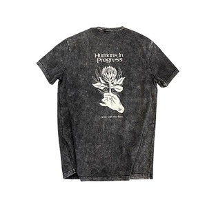 T-shirt surdimensionné en coton épais pour homme, logo personnalisé avec Logo imprimé, lavage à l'acide - Product Image 2