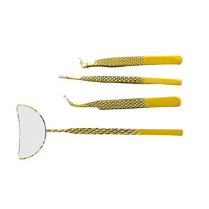 Juego de pinzas de extensión de pestañas amarillas, herramienta de belleza de espejo de volumen de Punta puntiaguda, logotipo personalizado, diseño duradero - Product Image 2