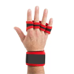 قفازات تمرين نصف إصبع قفازات رفع أثقال مع المعصم دعم ل ممارسة رياضة اللياقة البدنية التدريب المصاعد مصنوعة من ستوكات