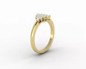 14K oro redondo laboratorio crecido diamante anillo de compromiso racimo diamante boda anillo minimalista oro nupcial anillo aniversario regalo - Product Image 3