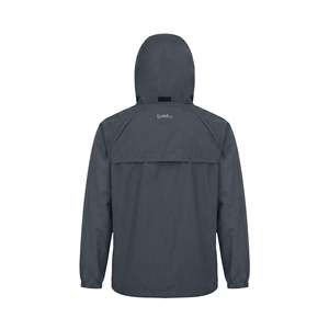 Chaqueta Cortavientos para Hombre, Color Gris Oscuro, Cuello Alto, Cierre de Botones, Manga Larga, Tejido Sólido de Poliéster - Product Image 3