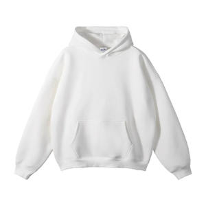 Automne Hiver Nouveau Sweat à capuche pour homme et femme Sweat à capuche ample doublé en polaire Couleur unie Sweat à capuche pour homme 100% coton Sweat à capuche décontracté - Product Image 2