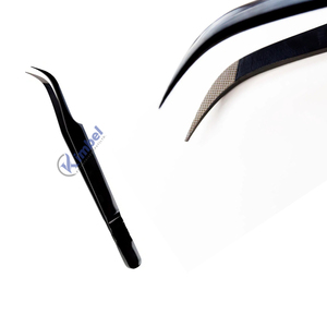 Pinzas de extensión de pestañas con punta de fibra de pestañas de volumen curvo Pinzas de pestañas de acero inoxidable para pedidos a granel - Product Image 3
