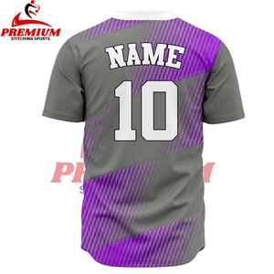 Maillots de baseball et de softball personnalisés, respirants, 100% polyester, évacuation de l'humidité, séchage rapide, impression par transfert thermique, col en V, unisexe - Product Image 6