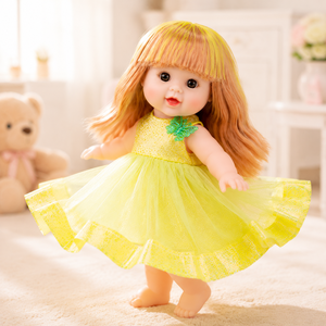 TUSALMO Bambola in Vinile Americana con Pelle Bianca da 30 cm (12 Pollici), Capelli in Fibra, Giocattolo Modellino Personalizzabile Parlante, Bambola per Bambine - Product Image 1