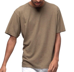 T-shirt décontracté pour homme à col rond et manches courtes, 100 % coton, coupe ample, personnalisable numériquement, écologique, séchage rapide, respirant - Product Image 1