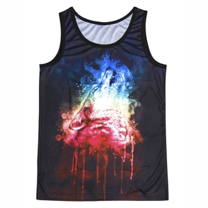 Manufacturer Custom Logo Gym Fitness Breathable <b>Men</b> Bodybuilding <b>Tank</b> <b>top</b> Printed Cotton OEM Customized - Product Image 5