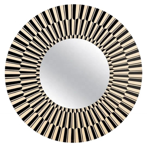 Miroir décoratif en résine incrustée de résine pour chambre à coucher couloirs salon salle de bain forme ronde cadre en résine miroir mural RDM - Product Image 5