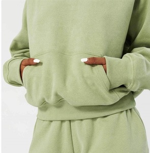 Fabricants de sweats à capuche en coton pour femmes pulls à capuche grande taille pulls à capuche lourds pour femmes vêtements de rue unis sweats à capuche à la mode - Product Image 2