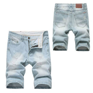 Pantalones Cortos de Mezclilla para Hombre, Cintura Alta, Servicio OEM, Personalizados, 100% Algodón, Lavado Vintage Personalizado - Product Image 1