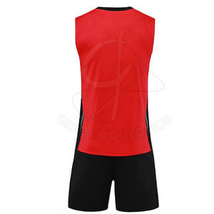 100% Polyester tissu sans manches hommes volley-ball uniforme maillots ensembles pour Logo imprimé professionnel sur mesure - Product Image 3