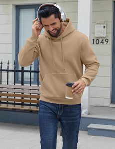 Sweat à capuche en coton épais pour hommes Pull en polaire épaisse à épaules tombantes Sweat-shirt d'hiver avec logo personnalisé Style Streetwear - Product Image 1