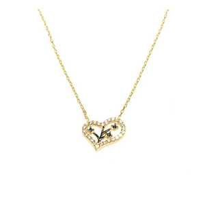 Collar de Plata de Ley 925 con Corazón y Circonita, Incrustaciones de Piedras Azules y Blancas, Engaste de Bisel, para Compromiso y Boda - Product Image 6