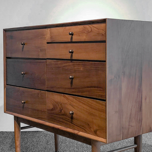 Milieu du siècle moderne en bois de teck massif commode grand coffre tiroir chambre meubles Console organisateur pour salon - Product Image 6