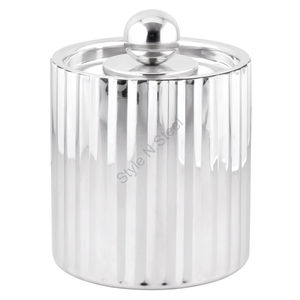 Classic Design Double Wall Stripe <b>Ice</b> Bucket Stainless Steel Metal for Parties - Product Image 1