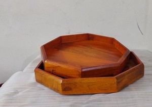Hot Sale 100% Naturally Made Wood Octagon <b>Wooden</b> Platter 1 <b>Set</b> For Fruit Appetizer Cheese Board And Charcuterie Serving Tray <b>Set</b> - Product Image 6