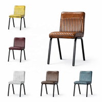 Chaise de salle à manger pliable en cuir véritable, légère, écologique, durable, avec structure en métal |   Restaurant Bistro Industriel Hôtelier