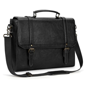 Sac messager pour ordinateur portable en cuir marron vintage Hunter unisexe - Product Image 1