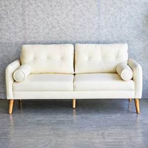 Sofá Moderno de Dos Plazas SFB68037, Estilo Mid-Century, 1.8m de Largo, Tapizado con Relleno de Espuma, Esquinero, de Cuero Genuino, Juego de Muebles para el Hogar - Product Image 3