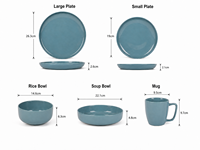 Lot de 12 pièces de vaisselle scandinave en grès céramique, finition émaillée mate mouchetée, réutilisable, compatible lave-vaisselle, kit de tasses durable