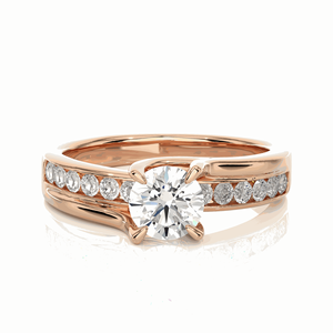 Round Cut Prong <b>Set</b> Diamond Engagement <b>Ring</b> For <b>Women</b> - Product Image 2