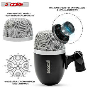 5 Core Conga Mic Snare Tom Microphone Drum Kit <b>Condenser</b> XLR Instrument Mics - Product Image 5